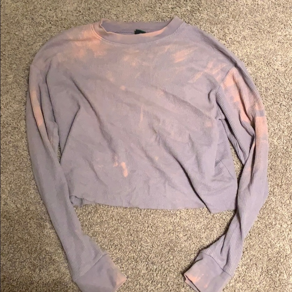 purple tye-dye WILD FABLE cropped long sleeve